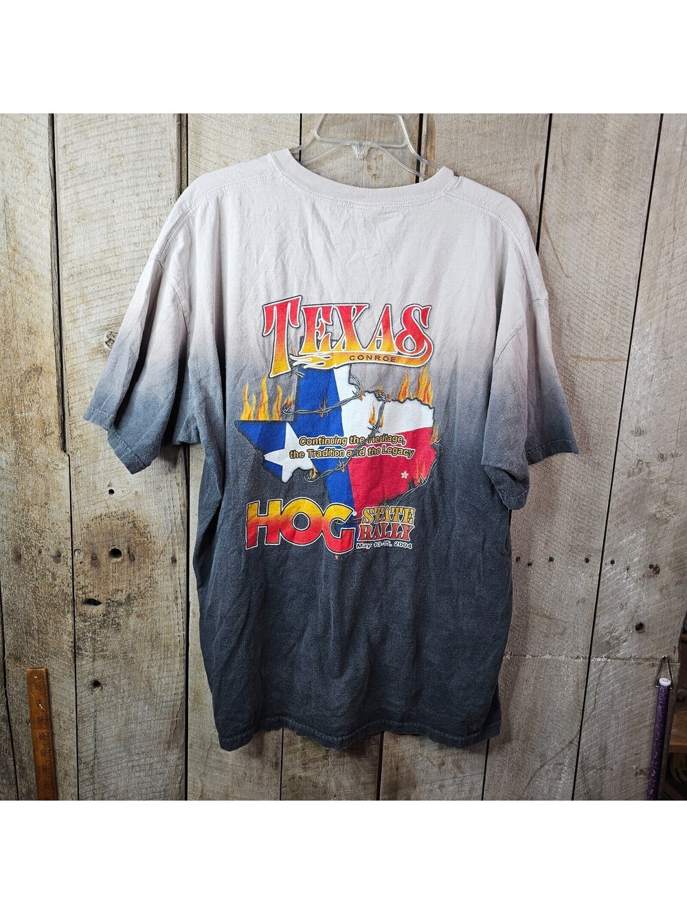 2004 Texas HOG State Rally Conroe TX Tie Dye Fade T Shirt XL Motorcycle